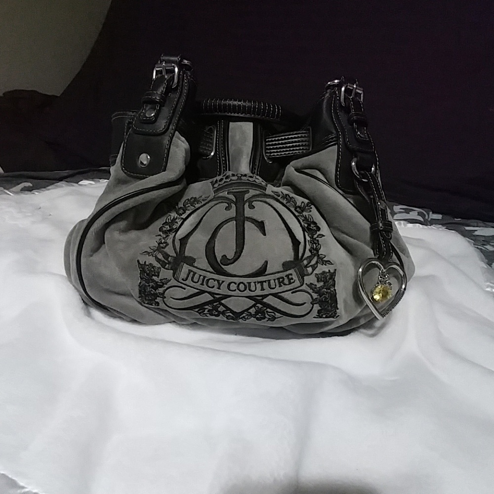 Grey and Black Juicy Couture Purse